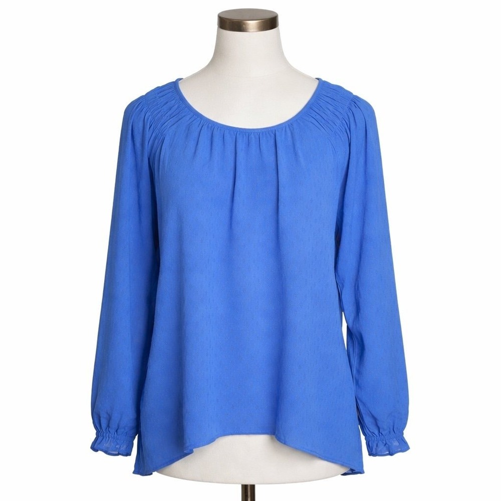Jessica Simpson Women's Textured Pull Over Blouse Blue Size XL NWT - Picture 1 of 7